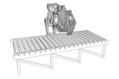 Robotik Kol ve rulo konveyör vektör