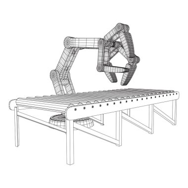 Robotik Kol ve rulo konveyör vektör