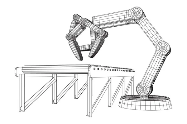 Роботизированный вектор ручного и роликового конвейеров — стоковый вектор