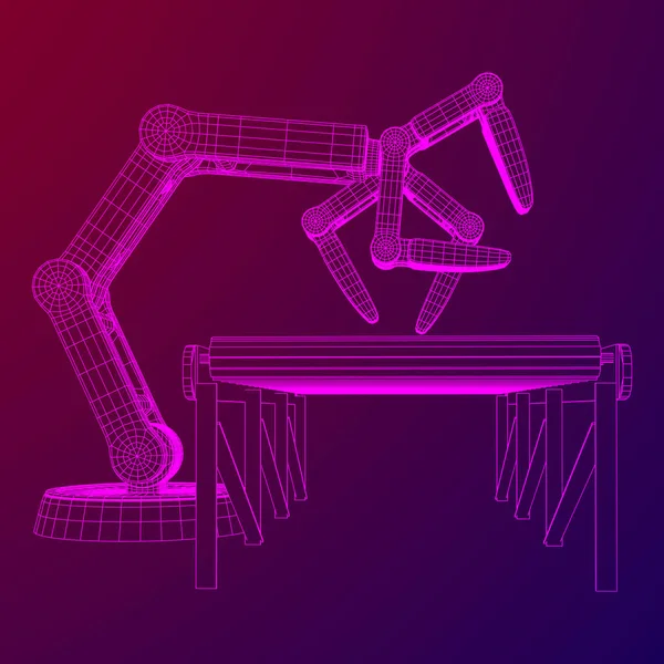Roboterarm und Rollenbahnvektor — Stockvektor