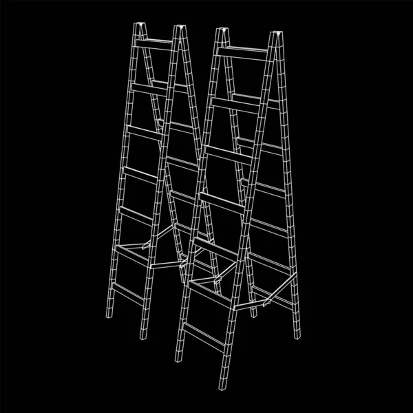 Step ladder wireframe — ストックベクタ