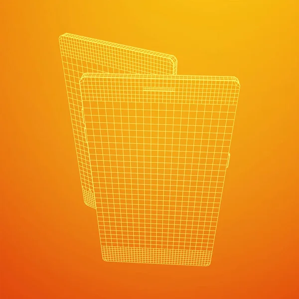Smartphone display touch screen mobile wireframe — Vettoriale Stock