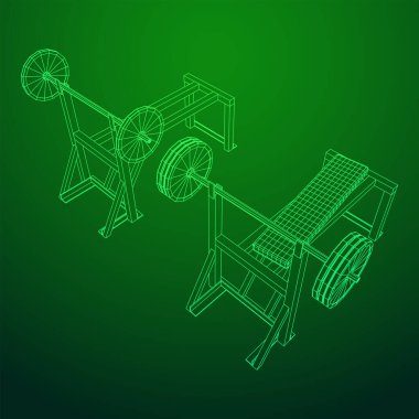 Ağırlıkları olan Barbell. Spor salonu ekipmanları