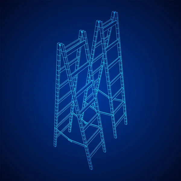 Escalera de escalón wireframe — Vector de stock