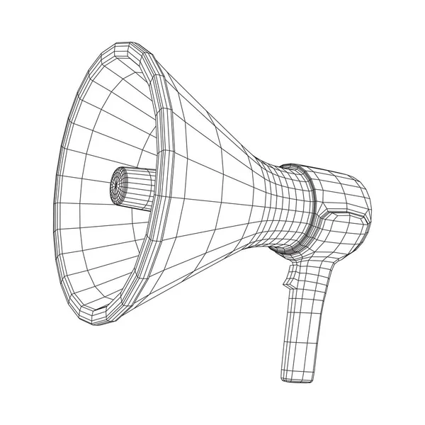 Megaphon oder Ochsenhorn zur Verstärkung der Stimme — Stockvektor