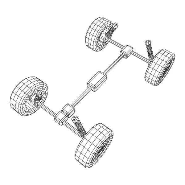 Chassis stuurinrichting. Auto service reparatie auto concept. — Stockvector