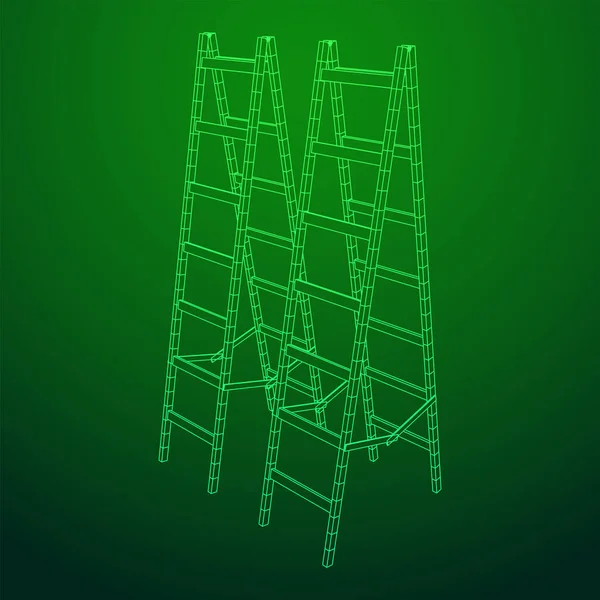 Escalera de escalón wireframe — Vector de stock