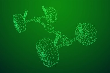 Chassis direksiyon rafı. Otomobil servisi araba tamiri kavramı.