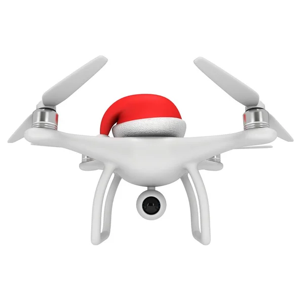 Télécommande drone d'air avec caméra vidéo d'action et chapeau de Noël — Photo