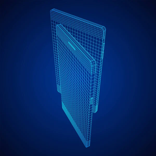 Smartphone display touch screen mobile wireframe — Vettoriale Stock