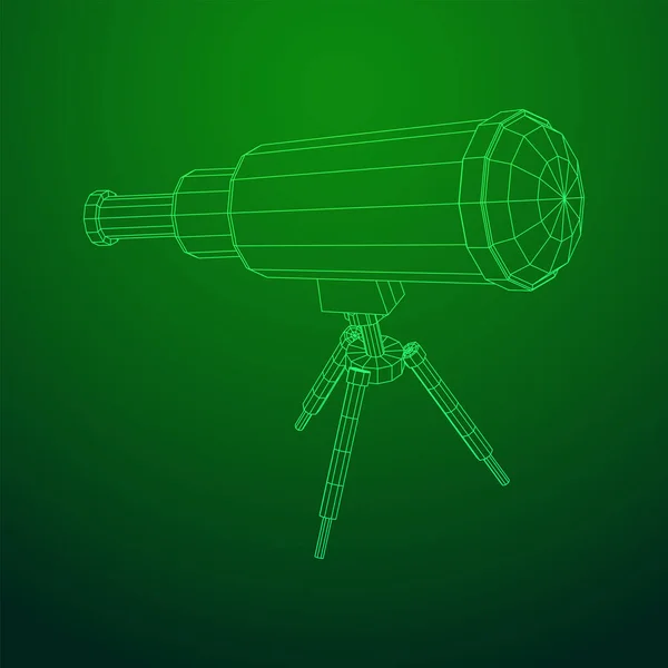 Instrumento científico de telescopio astronómico para explorar — Vector de stock