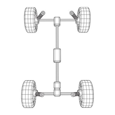 Chassis direksiyon rafı. Otomobil servisi araba tamiri kavramı.