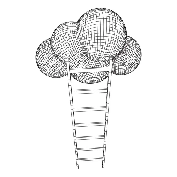 Концепція хмари зі сходами — стоковий вектор