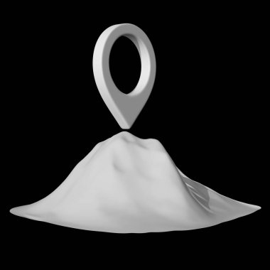 Dağ zirvesinde coğrafi harita iğnesi