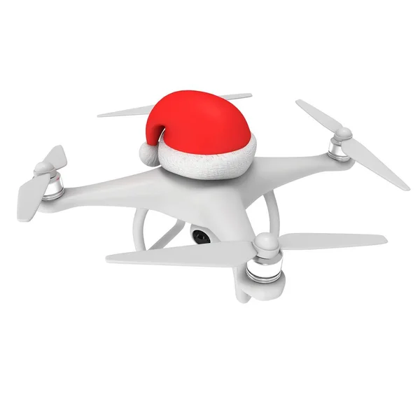 Télécommande drone d'air avec caméra vidéo d'action et chapeau de Noël — Photo