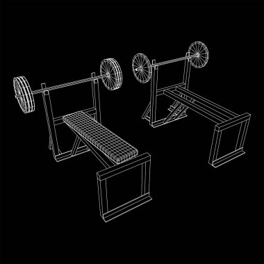 Ağırlıkları olan Barbell. Spor salonu ekipmanları