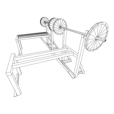 Ağırlıkları olan Barbell. Spor salonu ekipmanları