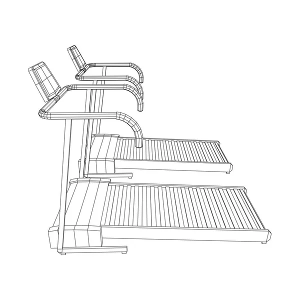 トレッドミルマシン。ジムとフィットネス機器 — ストックベクタ