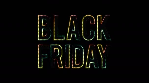 Black Friday tekst sprzedaży, ruchome światła — Wideo stockowe