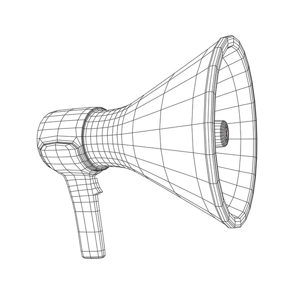 Megaphon oder Ochsenhorn zur Verstärkung der Stimme — Stockvektor