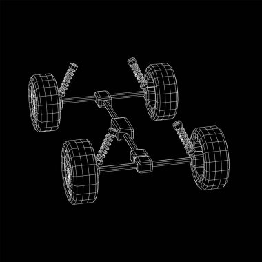 Chassis direksiyon rafı. Otomobil servisi araba tamiri kavramı.