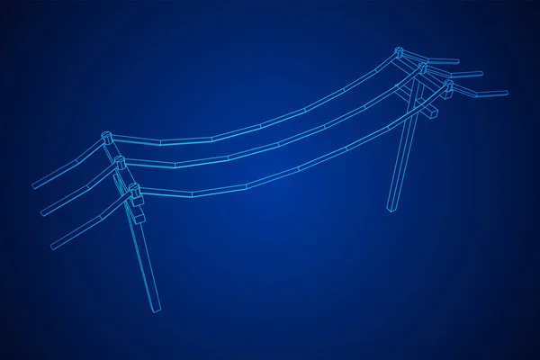 Vermogen transmissie hoogspanning pyloon — Stockvector