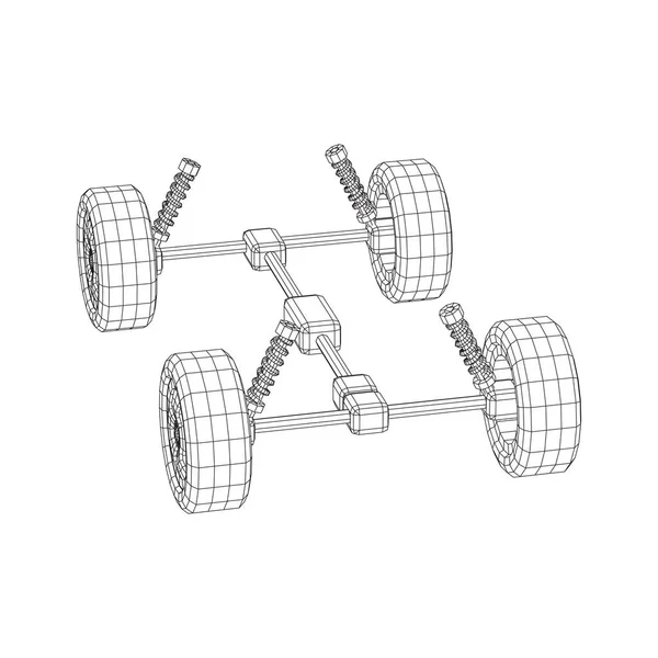 Chassis stuurinrichting. Auto service reparatie auto concept. — Stockvector