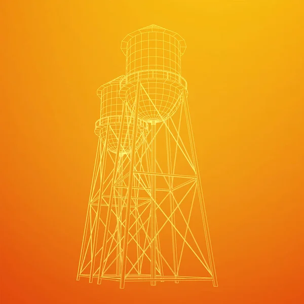 Torre de agua. vector de construcción industrial — Vector de stock