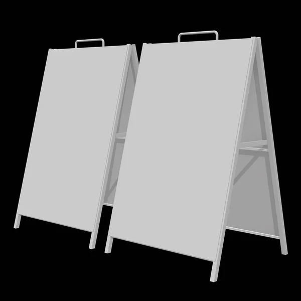 Sandwich board. Blank menu outdoor display with clipping path — Stock Photo, Image