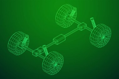 Chassis direksiyon rafı. Otomobil servisi araba tamiri kavramı.