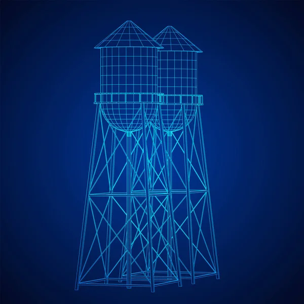 Torre de agua. vector de construcción industrial — Vector de stock