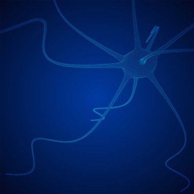 Neuron system wireframe mesh model. clipart