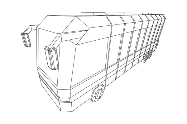 Autocarro da cidade. Wireframe vetor de malha poli baixa —  Vetores de Stock