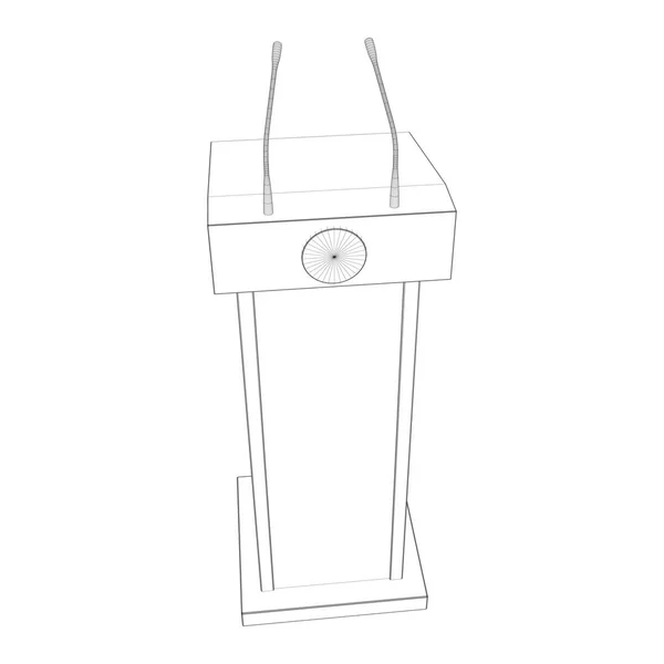 Altavoz Podium Wireframe — Vector de stock