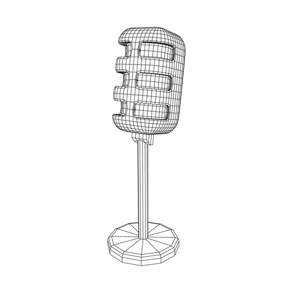 Geluidsopnameapparatuur vintage microfoon — Stockvector