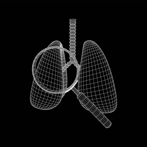 Pulmones con tráquea bronquios órgano interno humano — Vector de stock