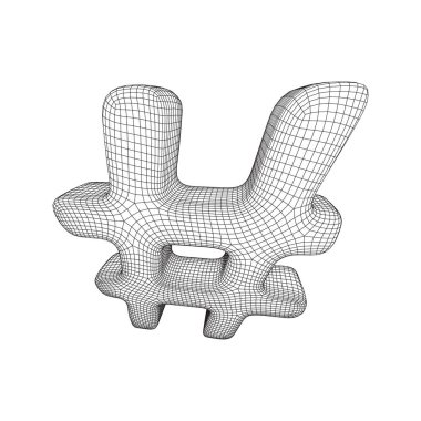 Etiket simgesi kablo grafiği düşük poli ağ