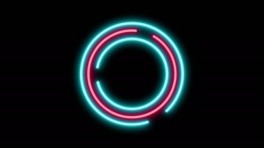Siyah üzerine Neon Çerçeve Işığı