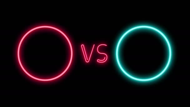 Versus scherm in neon stijl — Stockvideo