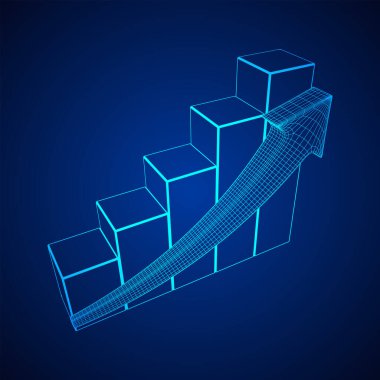 Oklu çubuk grafiği, grafik, iş konsepti.