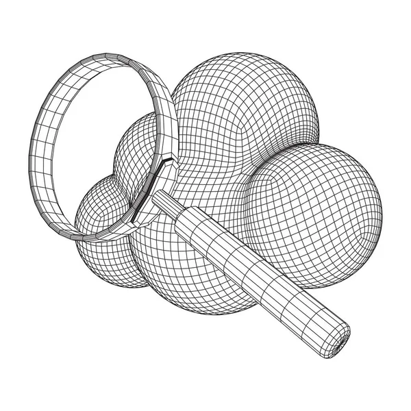 Nuage avec loupe — Image vectorielle