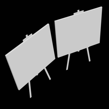 Tuvalli boş beyaz sehpa