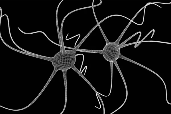 Modèle de treillis métallique de système de neurone . — Image vectorielle