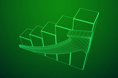 Oklu çubuk grafiği, grafik, iş konsepti.