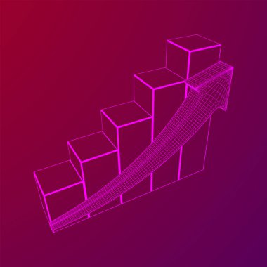 Oklu çubuk grafiği, grafik, iş konsepti.