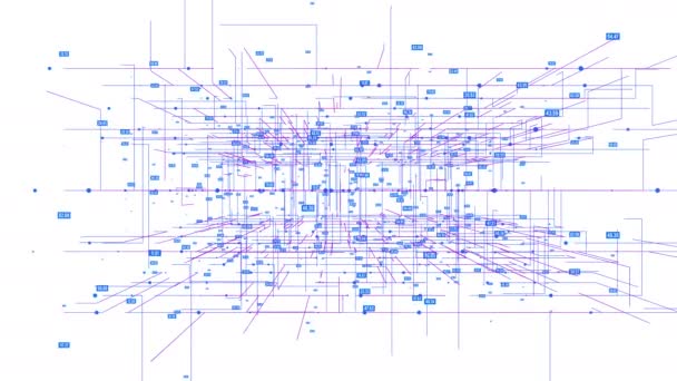 Visualización de macrodatos. HUD cuadrícula esquinas movimiento fondo . — Vídeo de stock