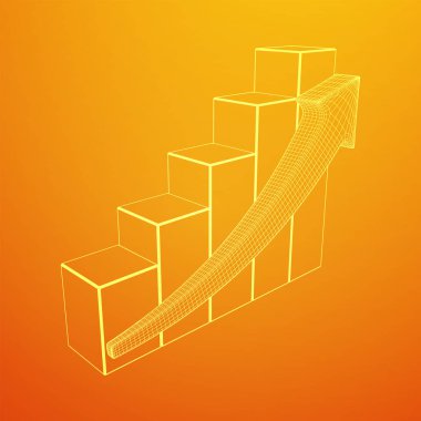 Oklu çubuk grafiği, grafik, iş konsepti.