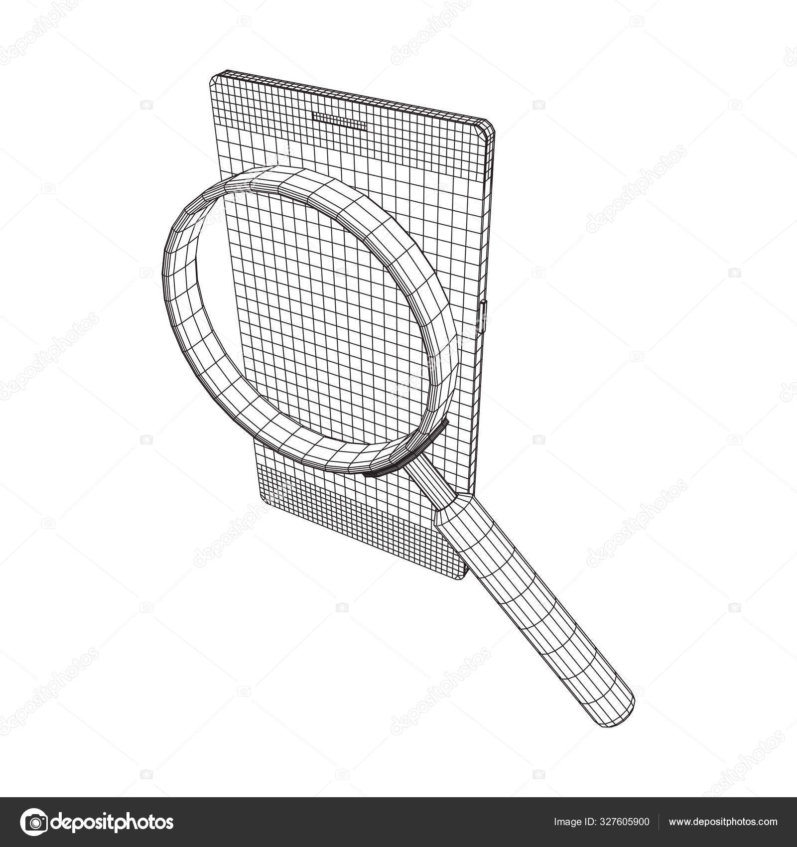 Smartphone mobile touch screen display with magnifying glass Stock