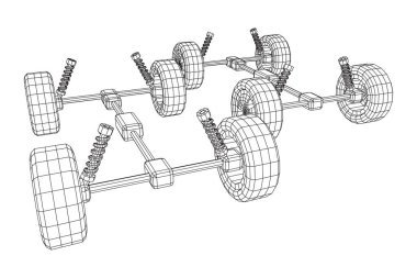 Chassis direksiyon rafı. Otomobil servisi araba tamiri kavramı.