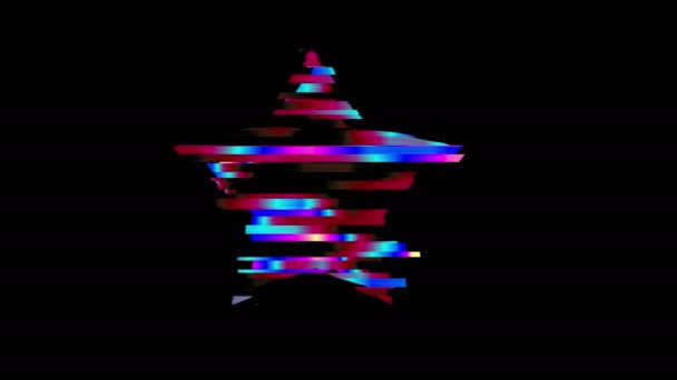 Glitched Star Frame Design Bewegungsgrafik. — Stockvideo